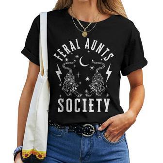 Feral Aunts Society Tiger And Lightning New Aunt Cool Auntie Women T-shirt - Monsterry DE