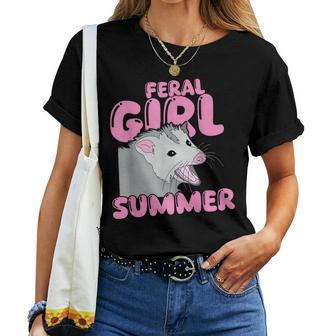 Feral Girl Summer Meme Possum Women T-shirt - Monsterry CA