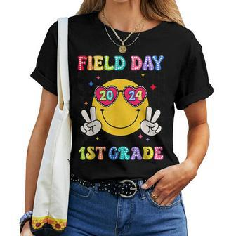 Field Day 2024 1St Grade Smile Face Teacher Field Trip Women T-shirt - Thegiftio UK