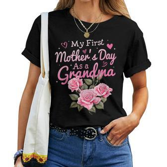 My First Mother's Day As A Grandma Happy 2024 Women T-shirt - Seseable