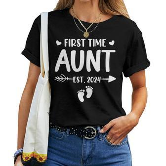 First Time Aunt 2024 Pregnancy Announcement Baby Shower Women T-shirt - Monsterry UK