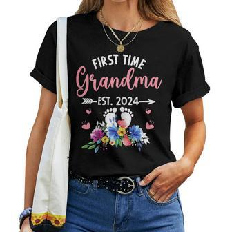 First Time Grandma Est 2024 Mother's Day Grandmother Women T-shirt | Mazezy