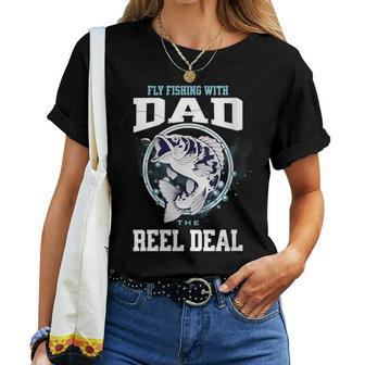 I Am Fishing With Dad The Reel Deal Fathers Day Vintage Women T-shirt - Monsterry DE