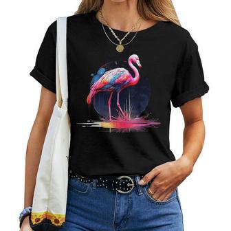 Flamingo Kunstwerk Tierliebhaber Kunst Tier Flamingo T-shirt Frauen - Geschenkecke