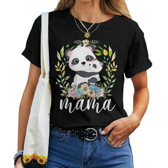 Flowers Mom & Cute Baby Panda Animal Mama Mother's Day Women T-shirt - Monsterry UK