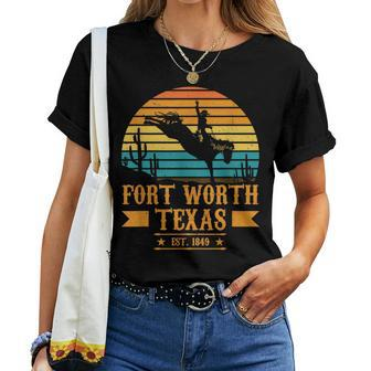 Fort Worth Texas Rodeo Rider Horse Fort Worth Texas Women T-shirt - Monsterry CA