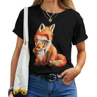 Fox Foxes Mom Child Dad Child Children Men Women T-shirt - Monsterry AU