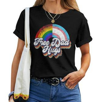 Free Dad Hugs Gay Lgbt Pride Rainbow And Transgender Month Women T-shirt - Monsterry