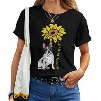 French Bulldog Sunflower Sunshine Frenchie Dog Women Women T-shirt - Monsterry