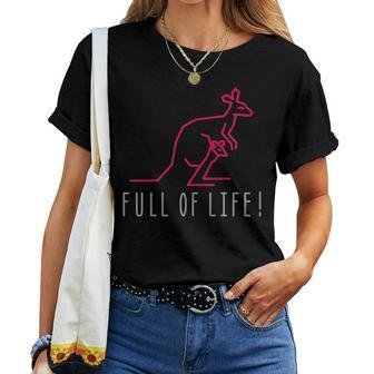 Full Of Life Kangaroo Dad For Newborn Moms Women T-shirt - Monsterry