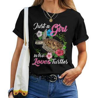 Fun Just A Girl Who Loves Turtles And Girls Cute Women T-shirt - Monsterry UK
