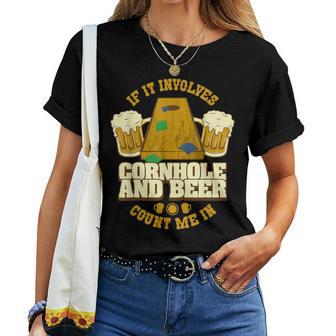 Cornhole Vintage Beer Corn Hole Game Player Cornholer Women T-shirt - Monsterry CA