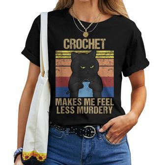 Crochet Mom Makes Me Feel Less Murdery Vintage Women T-shirt - Monsterry