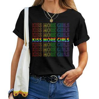 Gay Lesbian Pride Lgbt Kiss More Girls Feminist Pride Women T-shirt - Monsterry CA