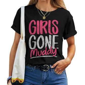 Gone Muddy Mudding Marathon Runner N Girls Women T-shirt - Seseable