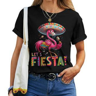 Let's Fiesta Flamingo Cinco De Mayo Fiesta Mexican Women T-shirt | Mazezy UK