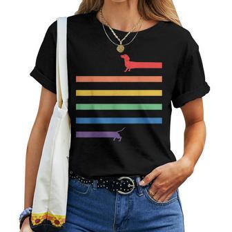 Lgbt Gay Pride Dachshund Rainbow Flag Dog S T-shirt Frauen - Geschenkecke