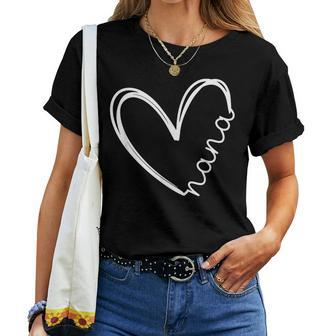 Nana Heart For Grandma Mother Day Women Women T-shirt | Mazezy
