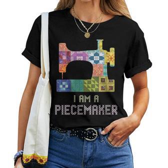 I Am A Piecemaker Girl Quilting Sewing Sayings Crochet Women T-shirt - Monsterry DE