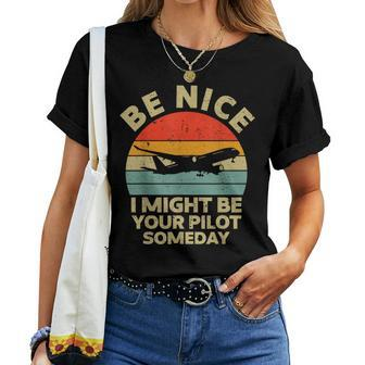 Pilot For Aviation Airplane Pilot Women T-shirt - Seseable