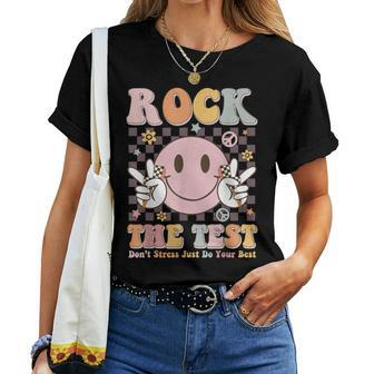 Rock The Test Of Testing Day Teacher Women T-shirt - Thegiftio UK