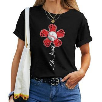 St Louis Flower Souvenir I Love St Louis Women T-shirt - Seseable