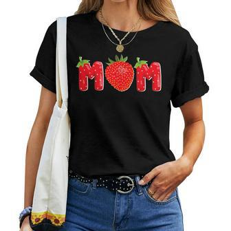 Strawberry Mom Fruit Birthday Family Matching Women T-shirt - Monsterry DE