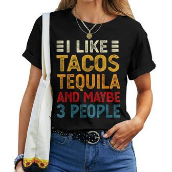 Tacos And Tequila Mexican Food Drinking Lover Women T-shirt - Seseable