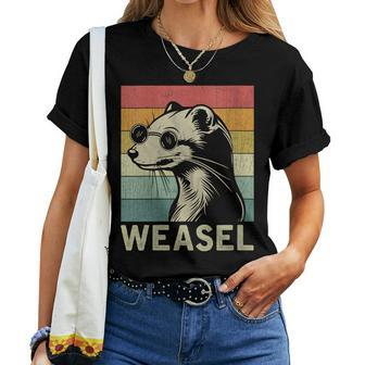 Weasel Lover Weasel Retro Women T-shirt - Monsterry CA