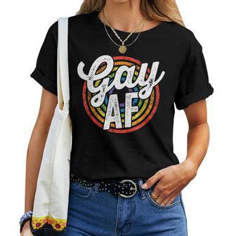 Gay Af Lgbt Pride Rainbow Flag March Rally Protest Equality Women T-shirt - Monsterry AU