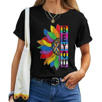 Be You Gay Pride Lgbt Ally Sunflower Lgbtq Women T-shirt - Seseable