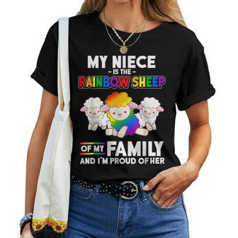 Gay Pride Week My Niece Is Rainbow Sheep Of Family Women T-shirt - Monsterry DE
