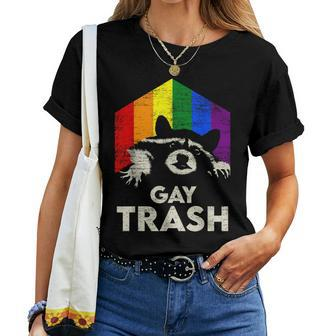 Gay Trash Raccoon Lgbt Rainbow Gay Pride Month Vintage Women T-shirt - Monsterry DE
