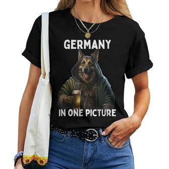 Germany In One Picture German Shepherd Drinking Beer Women T-shirt - Monsterry UK