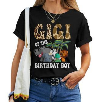 Gigi Of The Birthday Boy Zoo Bday Safari Celebration Women T-shirt - Thegiftio UK