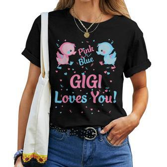 Gigi Gender Reveal Party Pink Or Blue For Matching Family Women T-shirt - Monsterry AU
