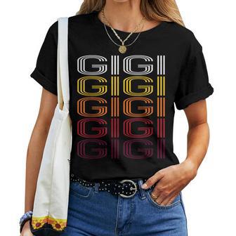 Gigi Retro Wordmark Pattern -Intage Style T-shirt Frauen - Seseable