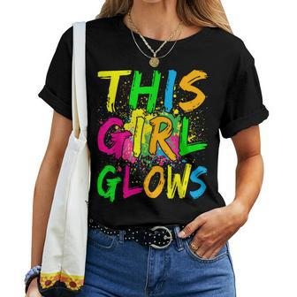 This Girl Glows 80S Retro Costume Party Women T-shirt | Mazezy CA