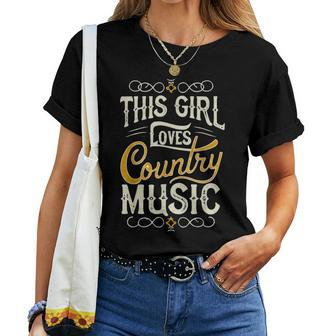 This Girl Loves Country Music Vintage Concert Women T-shirt - Monsterry