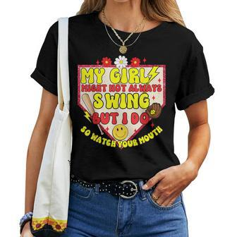 My Girl Might Not Always Swing But I Do So Game Softball Mom Women T-shirt - Monsterry CA