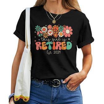 This Girl Is Retired 2024 Retro Floral Retirement Women Women T-shirt - Thegiftio UK