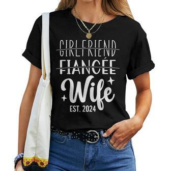 Girlfriend Fiancée Wife 2024 For Wedding And Honeymoon Women T-shirt | Seseable UK