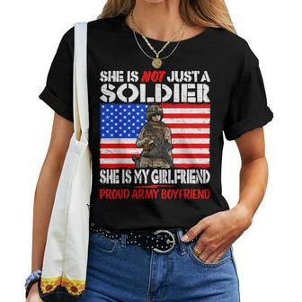 My Girlfriend Is A Soldier Proud Army Boyfriend Women T-shirt - Monsterry DE
