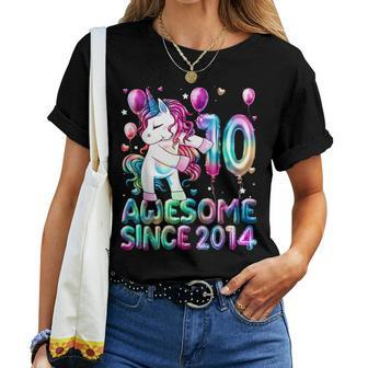 Girls Double Digits 10 Year Old 10Th Birthday Girl Unicorn Women T-shirt - Monsterry AU