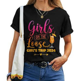 Girls On The Loose Tie Dye Girls Weekend Trip 2024 Women T-shirt - Seseable