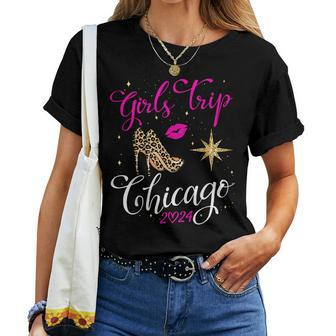 Girls Trip Chicago 2024 Weekend Birthday Squad Women T-shirt - Seseable