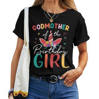 Godmother Of The Birthday Girls Mother Unicorn Birthday Women T-shirt - Monsterry DE