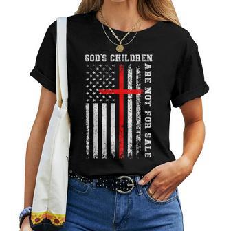 God's Children Are Not For Sale Christian Usa Flag Women T-shirt - Thegiftio UK