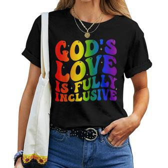 Gods Fully Inclusive Christian Jesus Lgbt Gay Pride Women T-shirt - Seseable