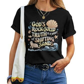 God's Rock Solid Breaker 2024 Christian Beach Women T-shirt | Mazezy UK